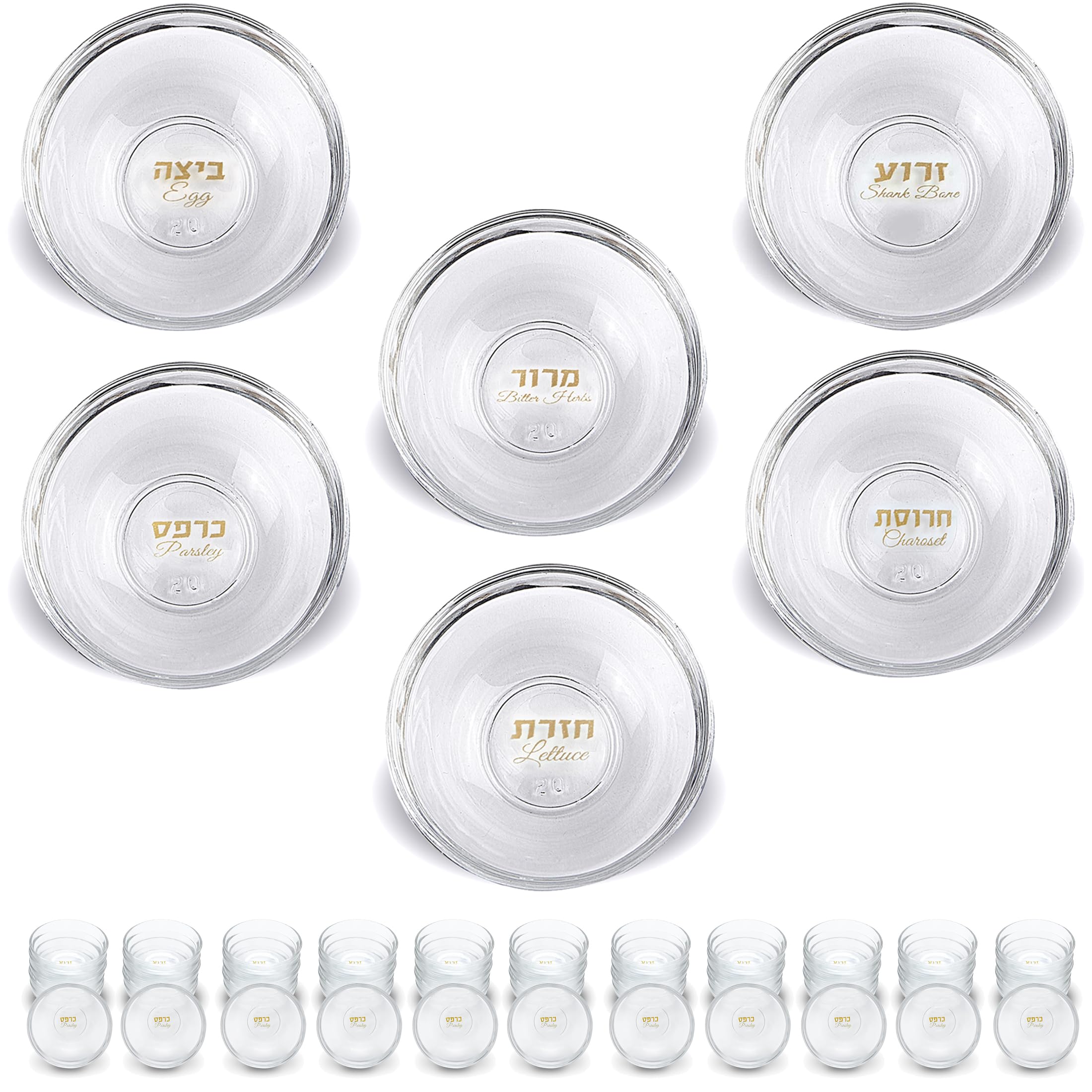 Amazon.com: Zion Judaica12 Sets Pesach Seder Plate Glass Liners 6